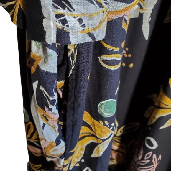 Free People Anita Floral Printed Maxi Dress Boho Lagenlook Wedding Party S - Picture 7 of 16